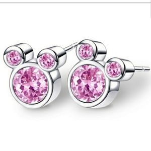 Stamped 925 Sterling Silver Earrings Mickey Minnie